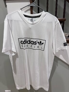Adidas Original Tee Spzl Logo Casual Sports Short Sleeve White Men’s Large